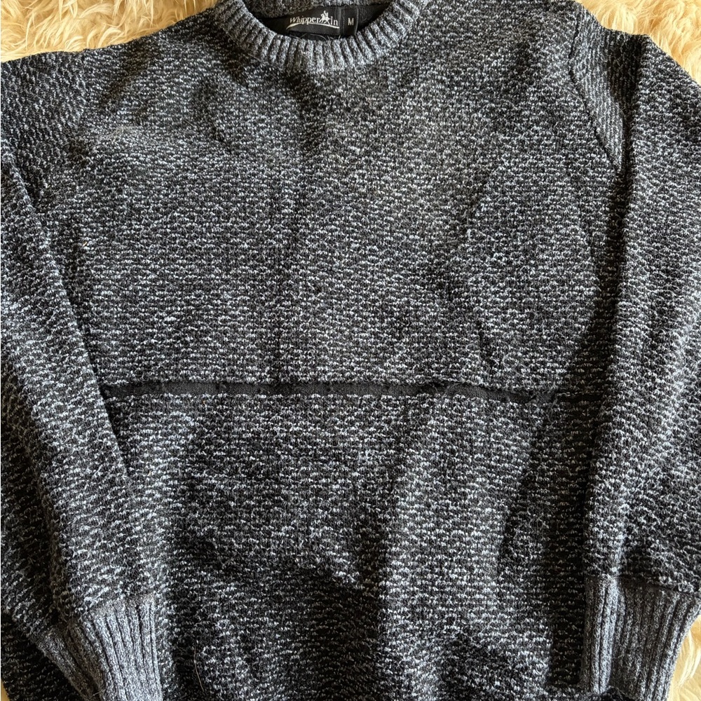 Whipper In  Black Blue Heather Detail Pullover Men's SZ M Sweater Perfect Cond.